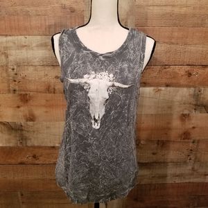 Grayson Threads * Steer Skull & Roses Tank Top